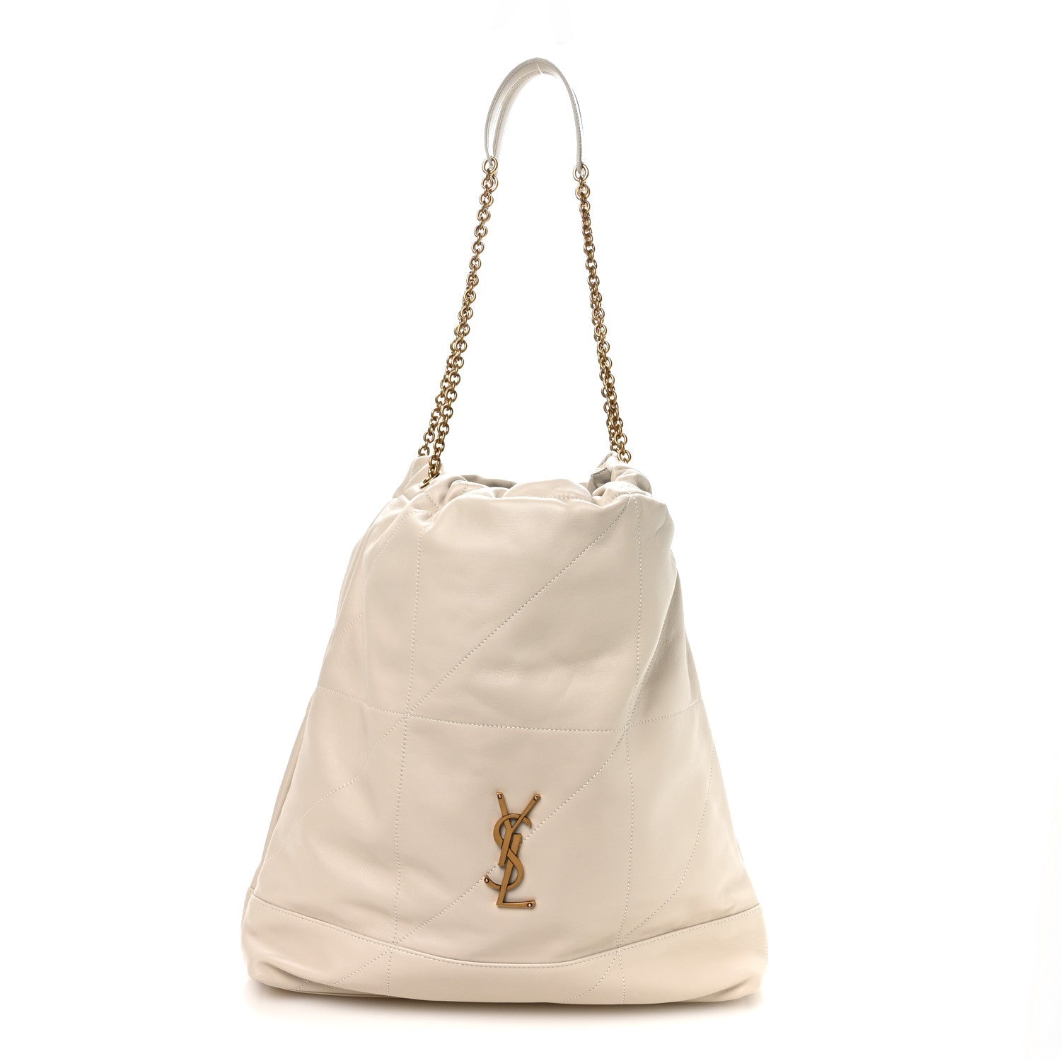 Lambskin Matelasse Monogram Large Jamie 4.3 Pochon Crema Soft