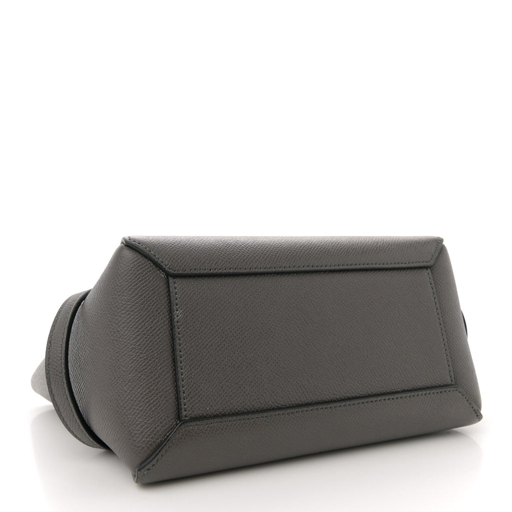 Grained Calfskin Nano Belt Bag Grey