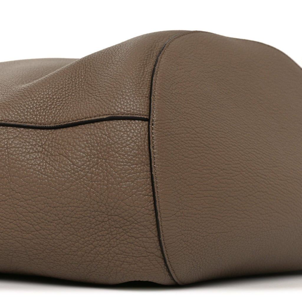 Pebbled Sport Calfskin Medium Lotus Tote Mokka