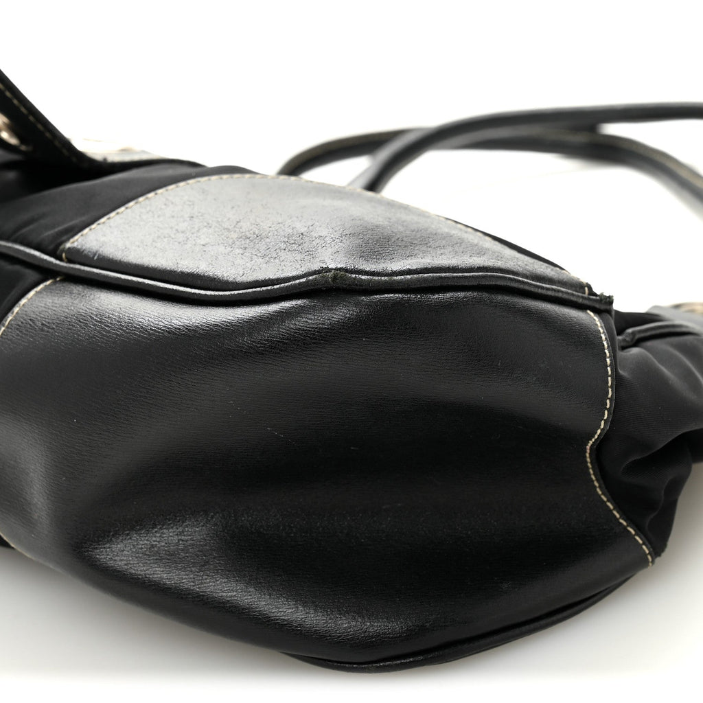 Tessuto Nylon Moon Shoulder Bag Black