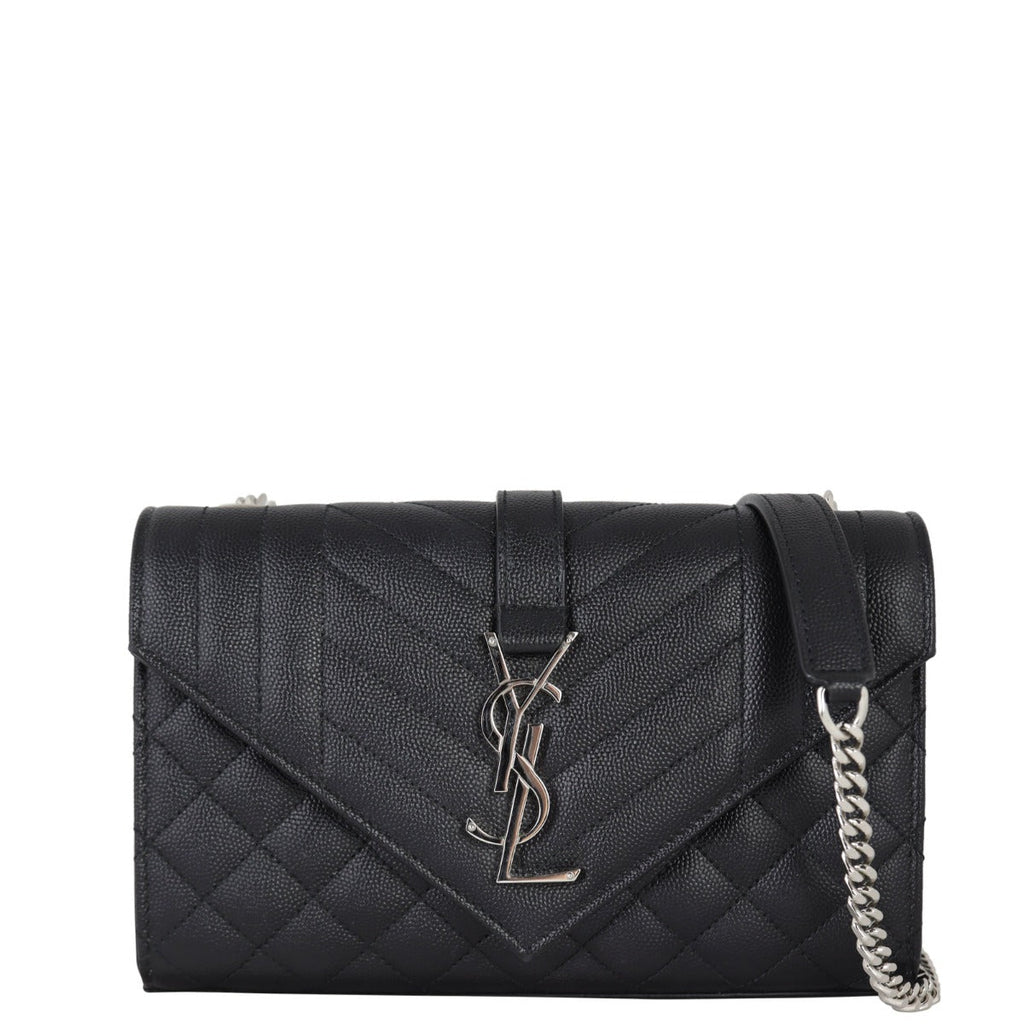 Saint Laurent Monogram Mix Matelasse Envelope Chain Bag Small