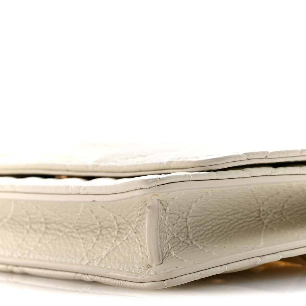 Supple Calfskin Caro Pouch with Chain Latte