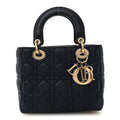 Lambskin Cannage Small Lucky Badges My Lady Dior Navy