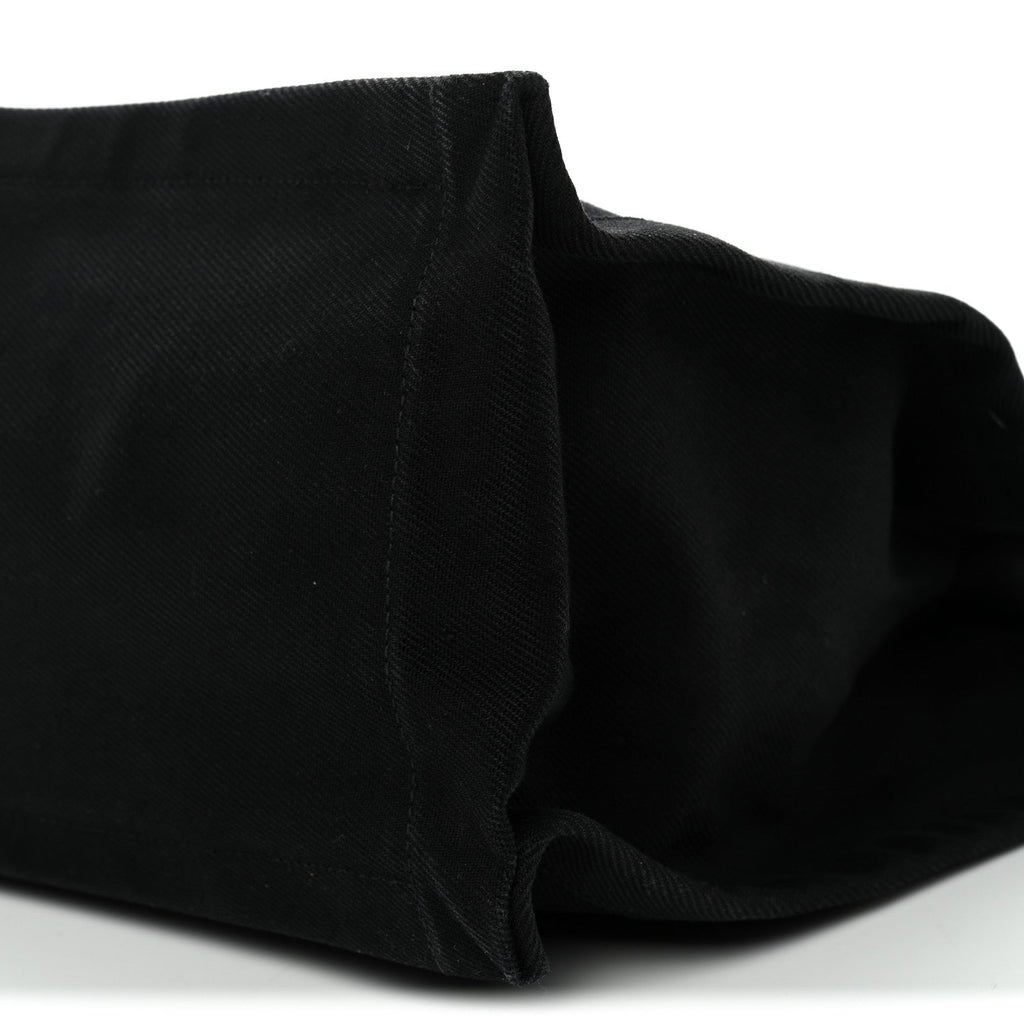 Linen Calfskin Rive Gauche Tote Black