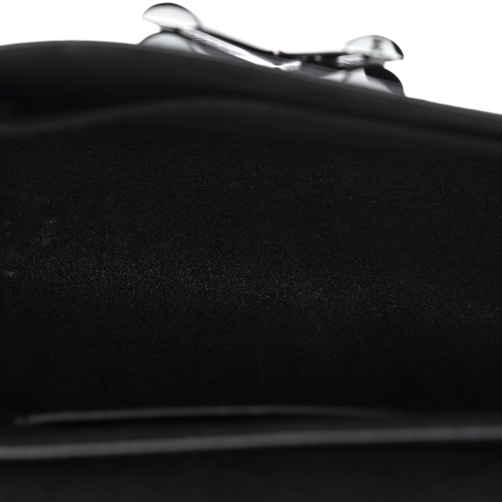 Calfskin Trompe L'oeil Twist Shoulder Bag MM Black Brown