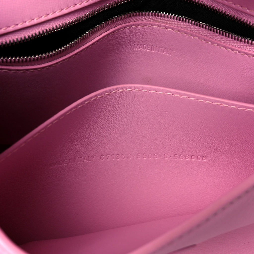 Semi Shiny Smooth Calfskin Small Downtown Shoulder Bag Candy Pink