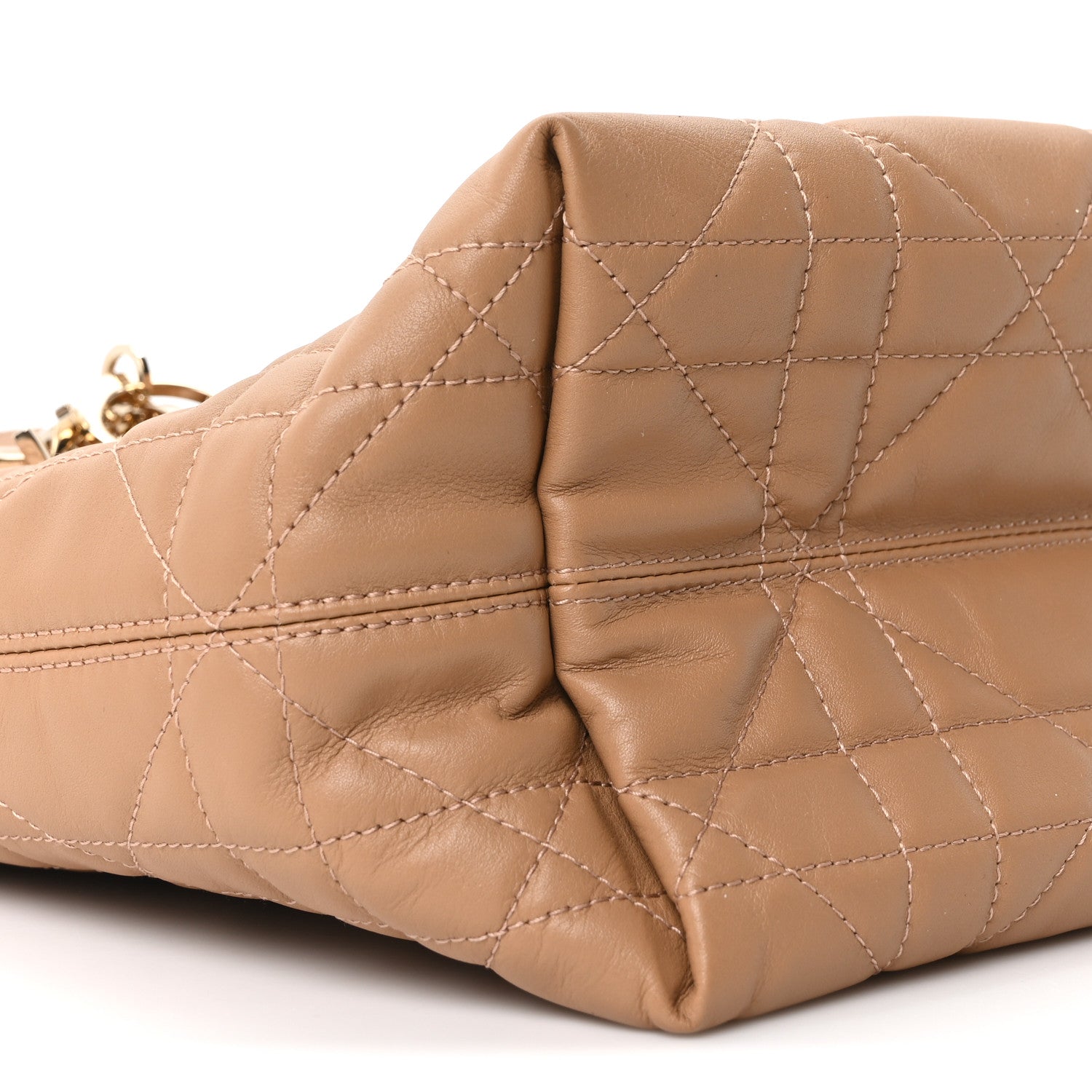 Calfskin Macrocannage Small Toujours Vertical Beige