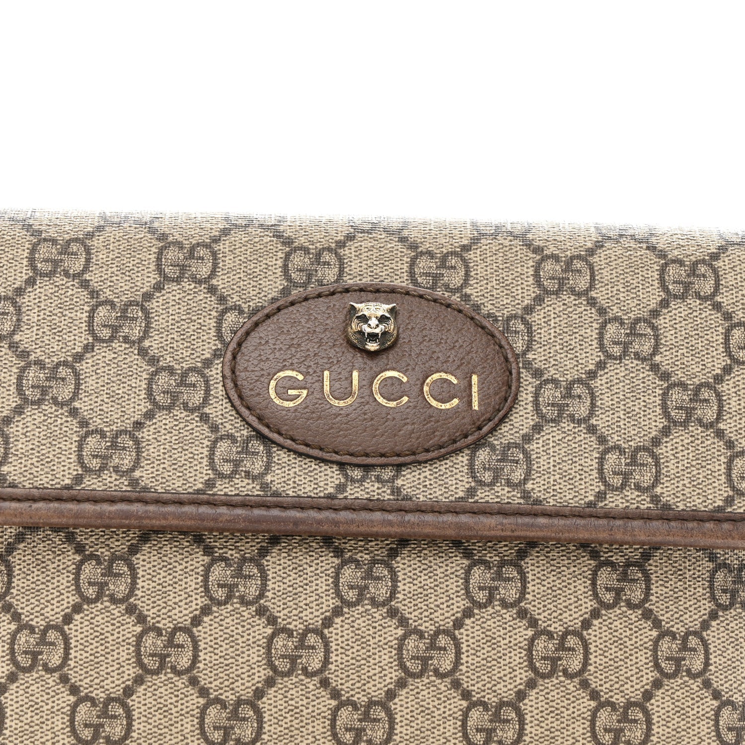 GG Supreme Monogram Neo Vintage Web Belt Bag Brown