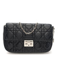 Lambskin Cannage Miss Dior Promenade Pouch Black