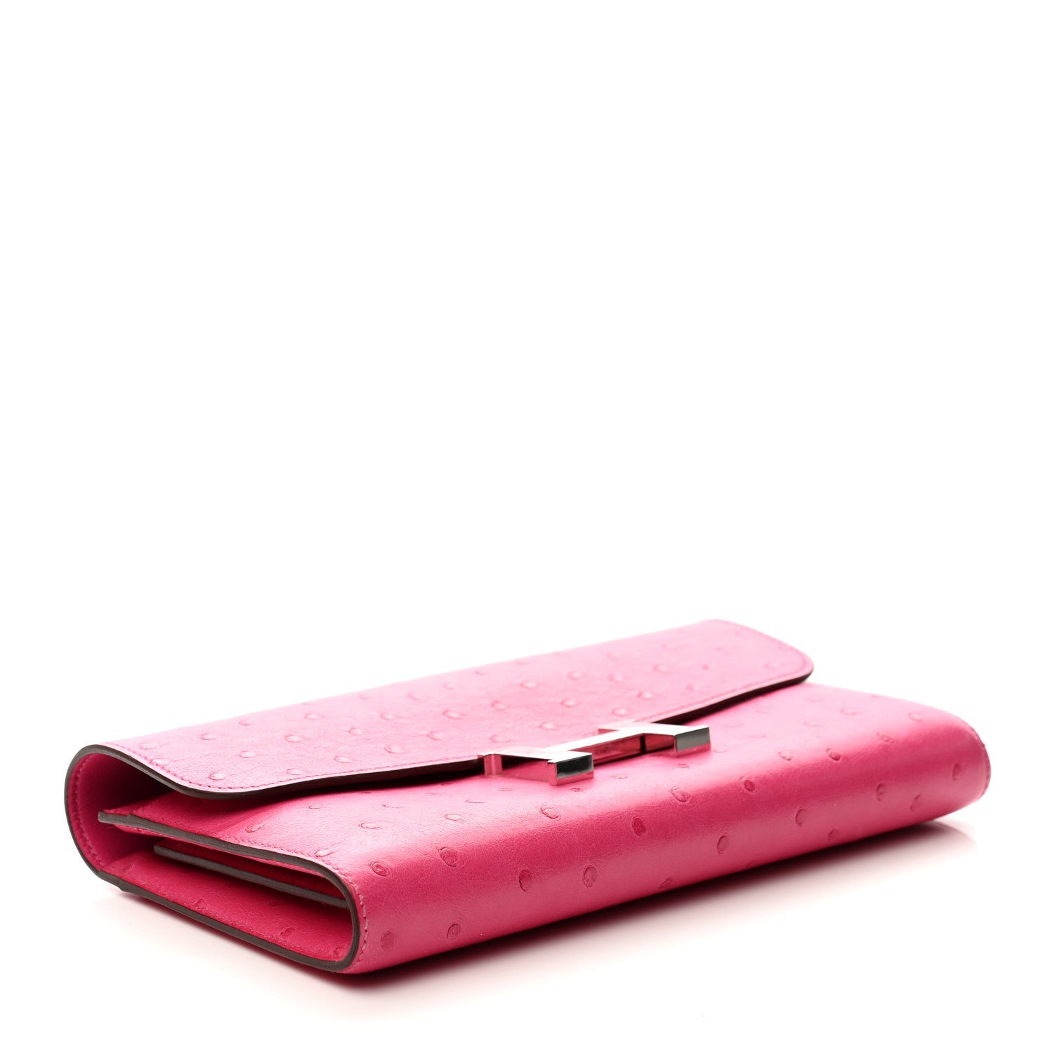 Ostrich Constance Long Wallet Rose Tyrien