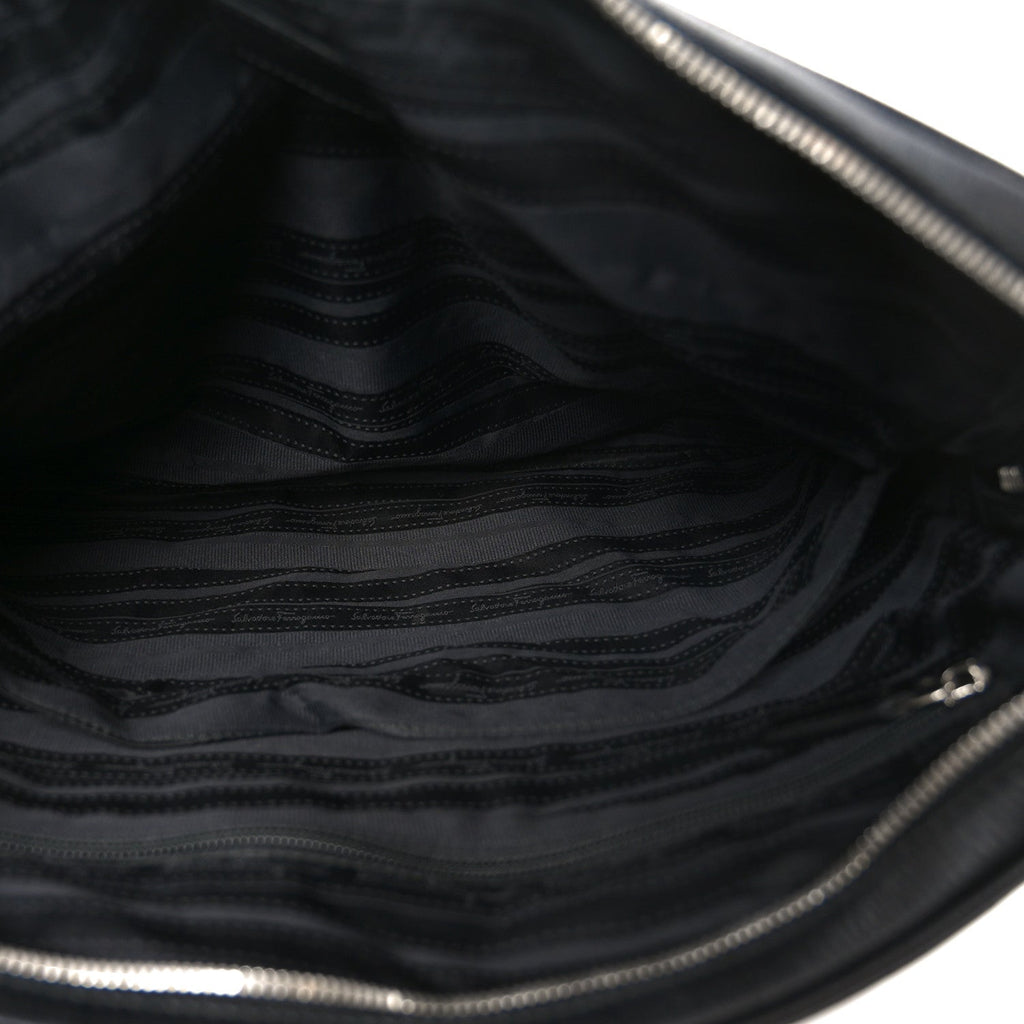 Calfskin Zip Around Briefcase Black