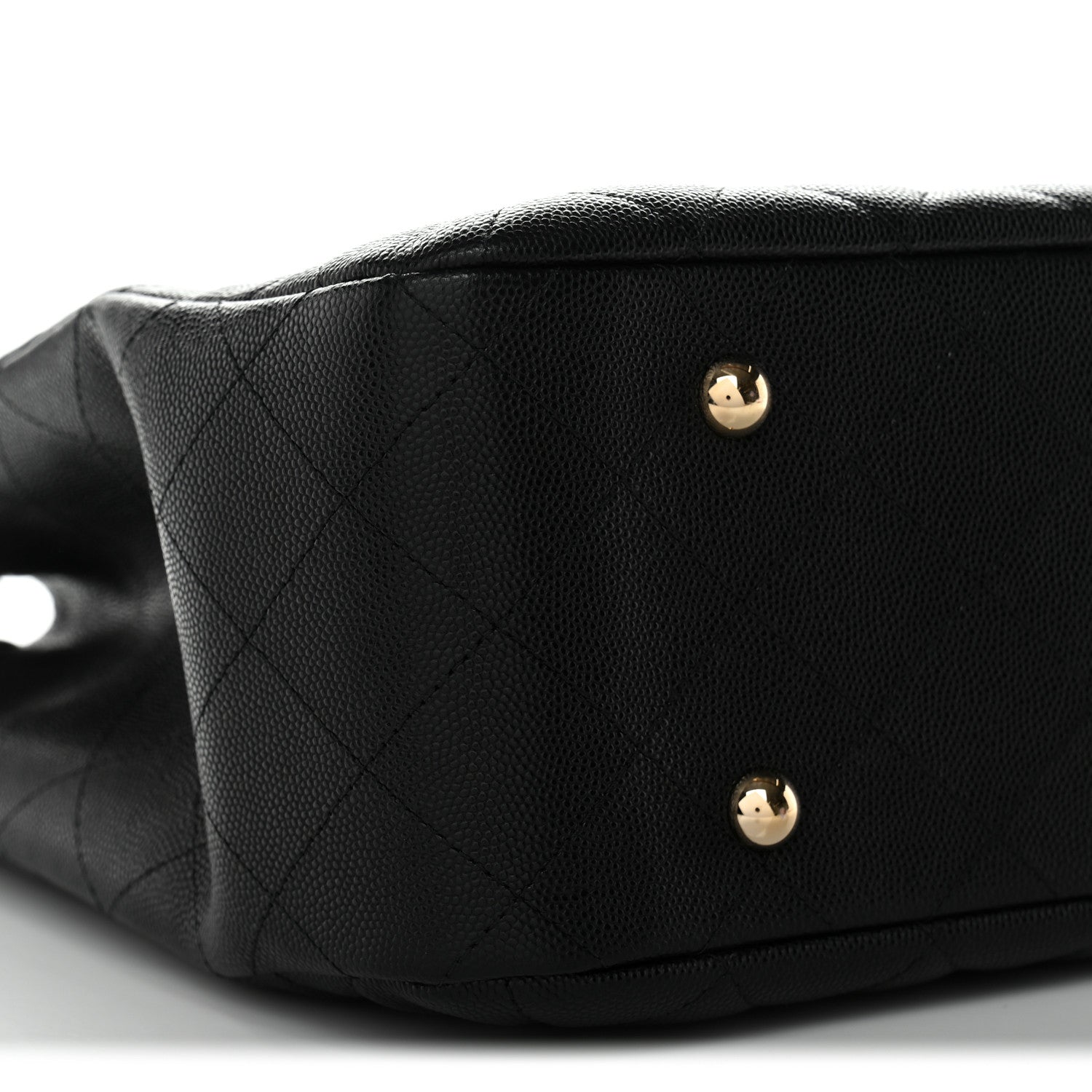 Caviar Quilted Large CC Shopping Tote Black