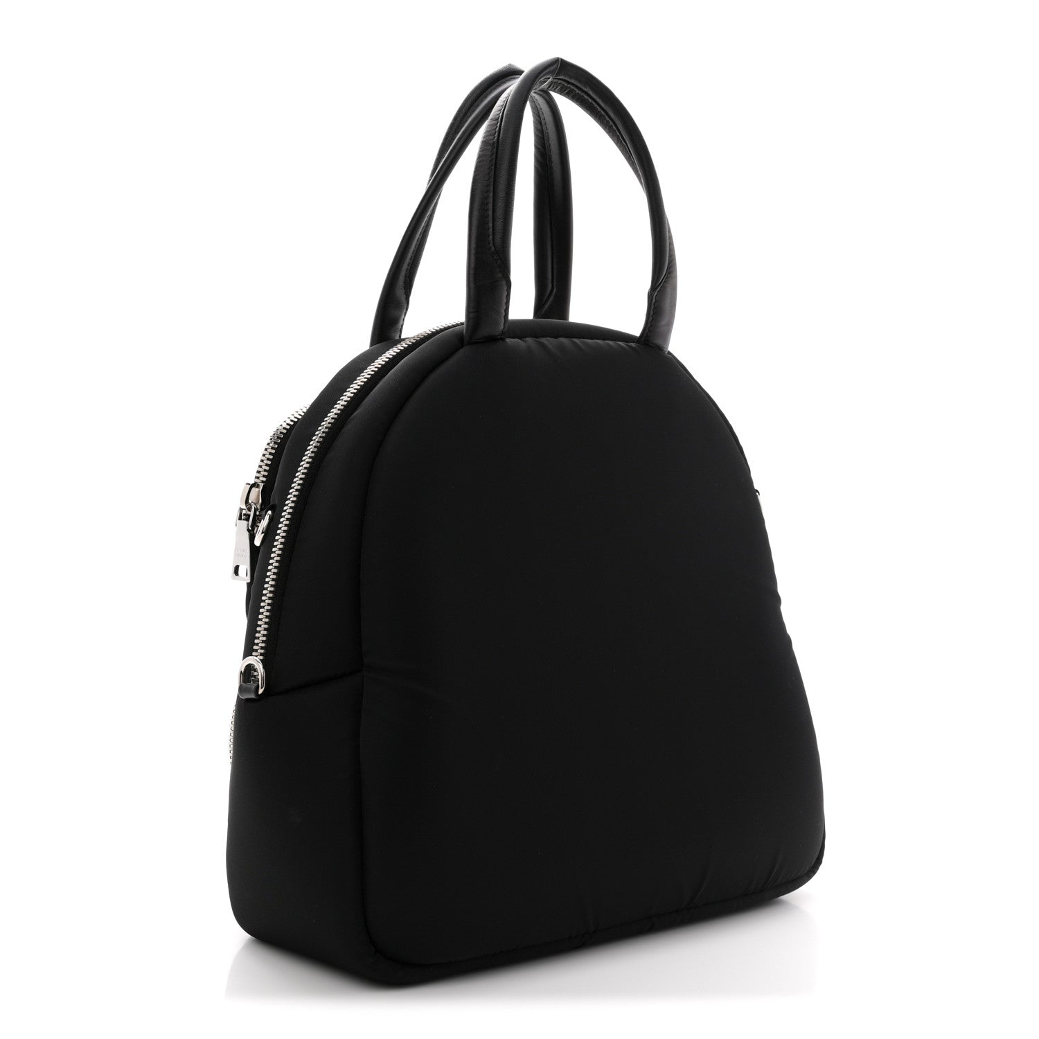 Tessuto Nylon Pocket Cargo Top Handle Bag Black Fuoco