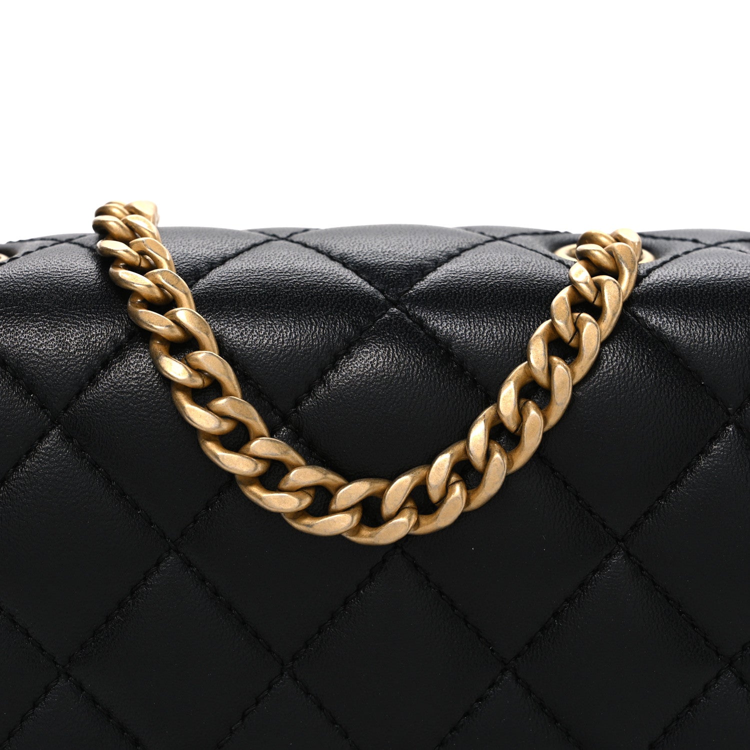 Lambskin Quilted Mini Sweet Camellia Flap Black