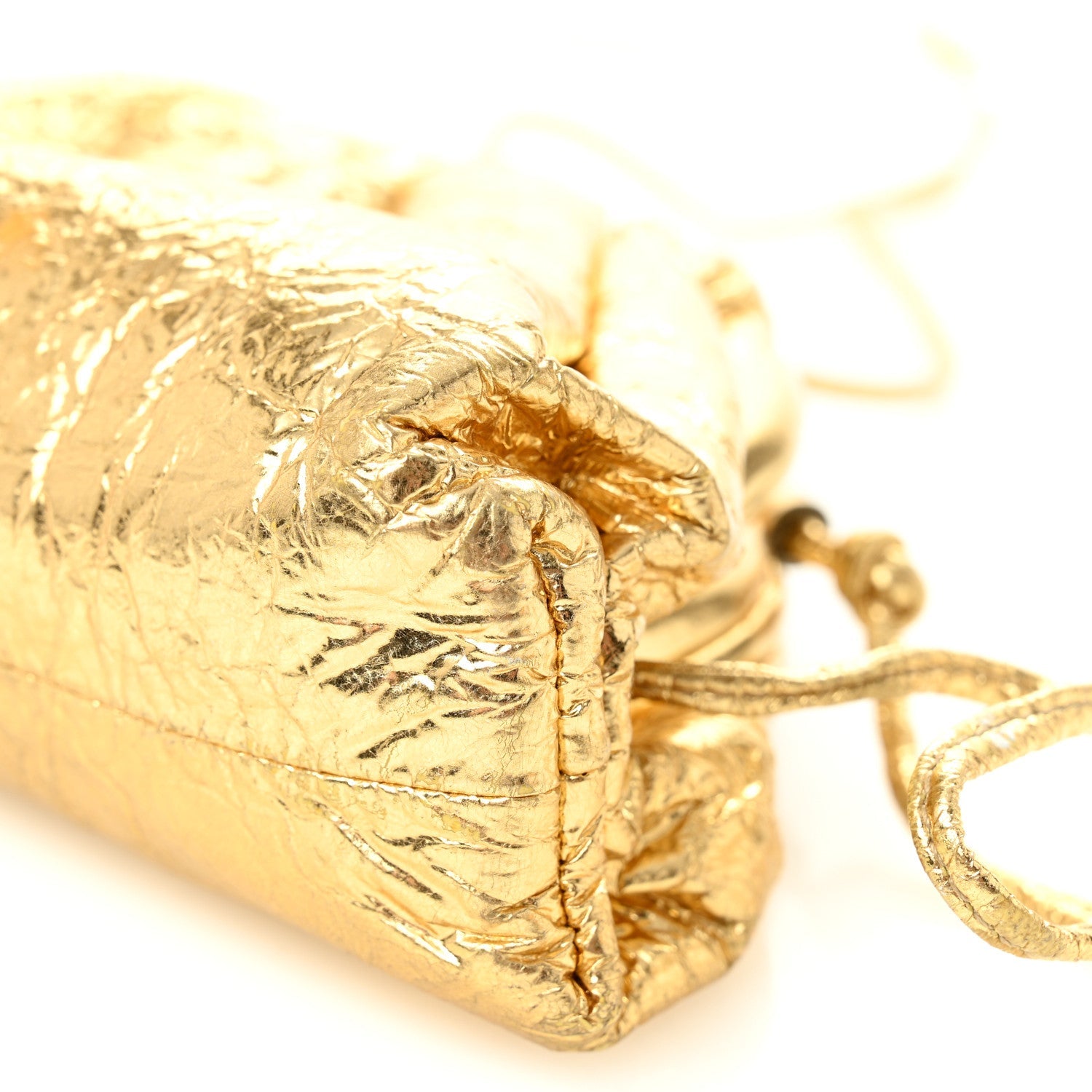 Metallic Crinkled Lambskin The Mini Pouch Oro