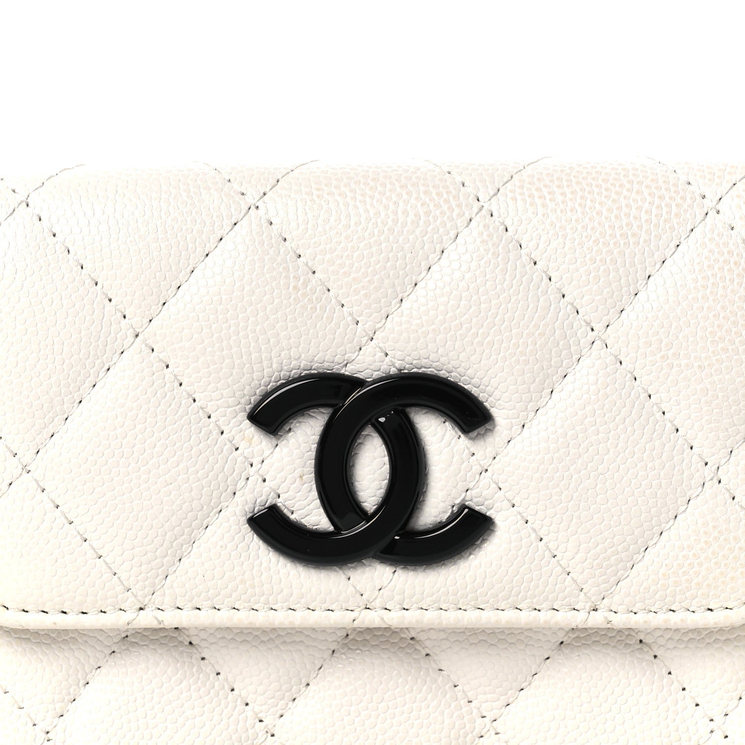 Caviar Quilted My Everything Belt Flap  Holder White