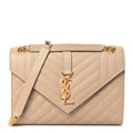 Grain De Poudre Textured Mixed Matelasse Medium Triquilt Monogram Satchel Dark Beige