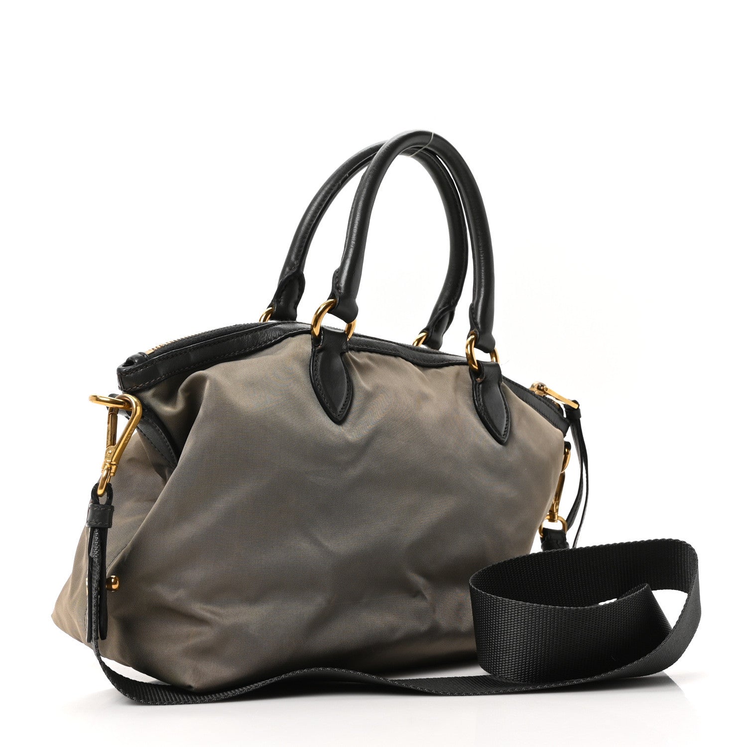 Tessuto Nylon Soft Calf Shopping Tote Ardesia