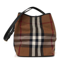 Giant Check Canvas Calfskin Ashby Bucket Bag Birch Brown
