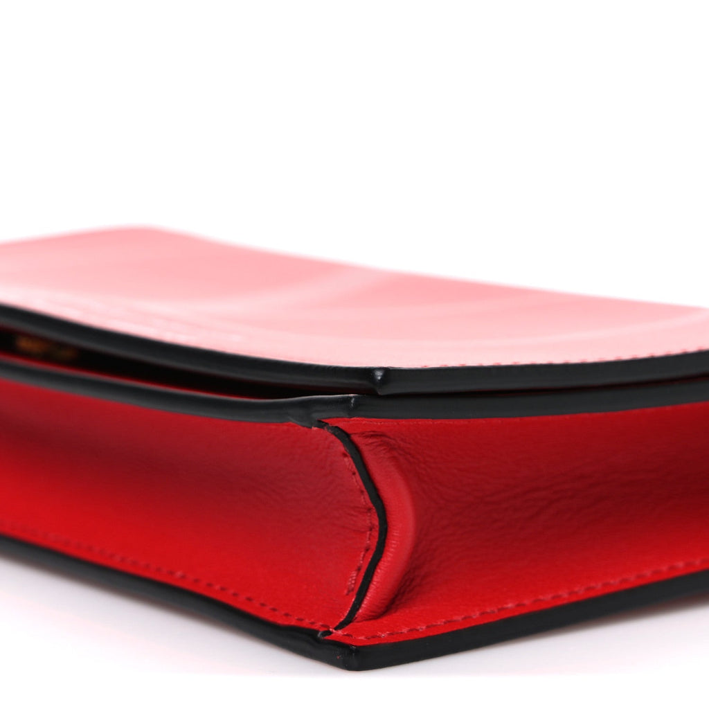 Calfskin Love Lab Go Logo Chain Pouch Rouge Pur