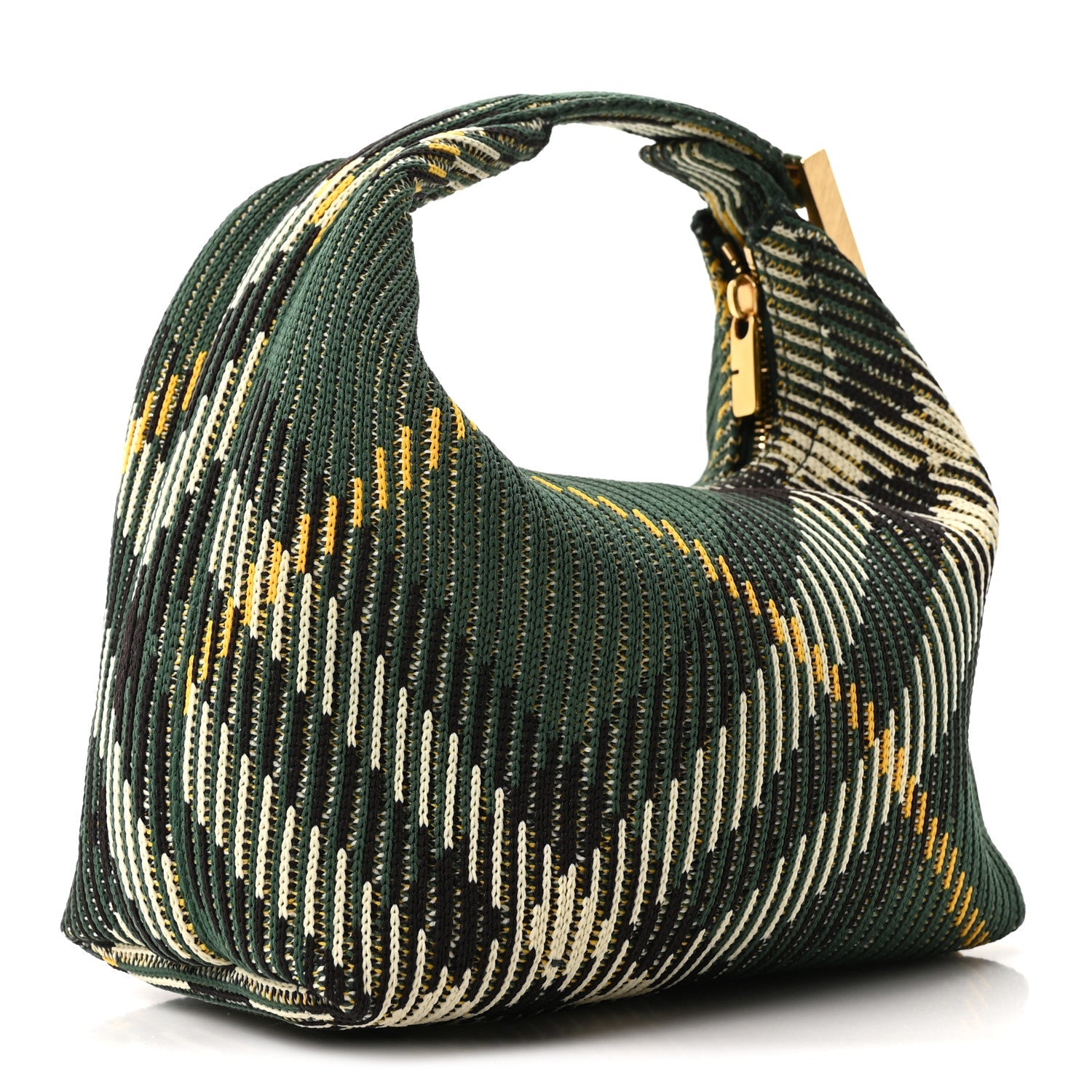 Canvas Knitted Check Mini Peg Duffle Bag Ivy