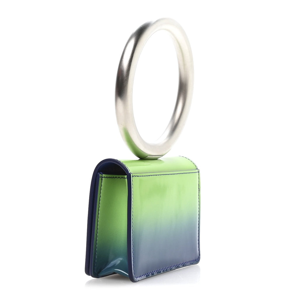 Smooth Airbrushed Calfskin Micro Pouch Lime Lapis