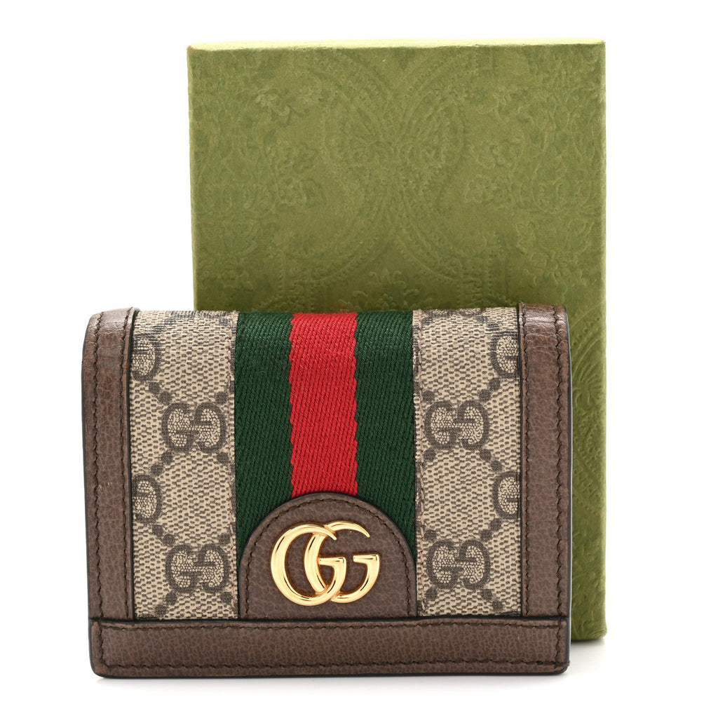 GG Supreme Monogram Web Ophidia  Case Beige New Acero