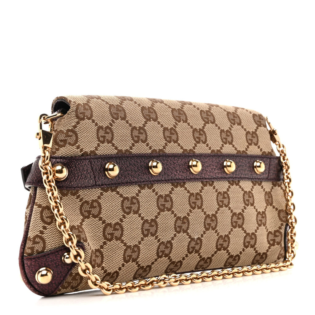 Monogram Small Horsebit Chain Clutch Purple