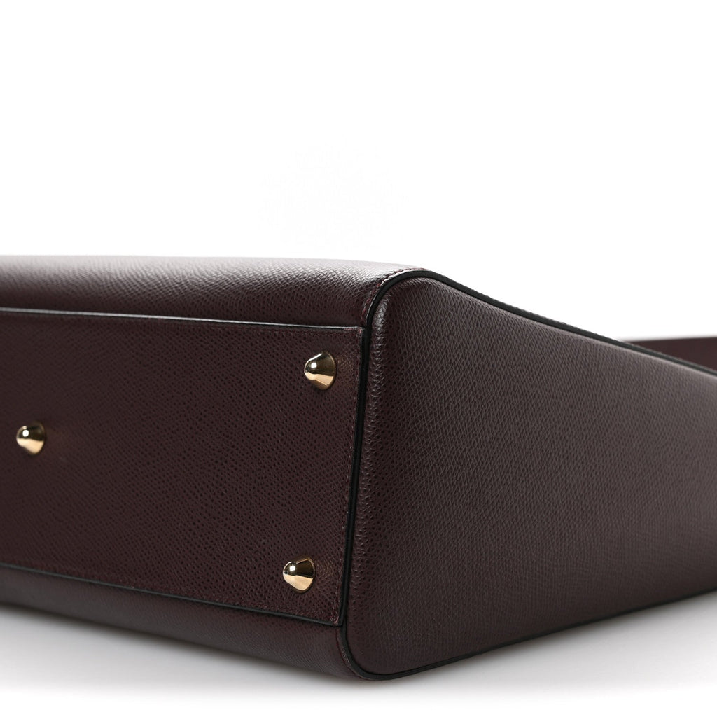Grained Calfskin Large Lady Dior Burgundy