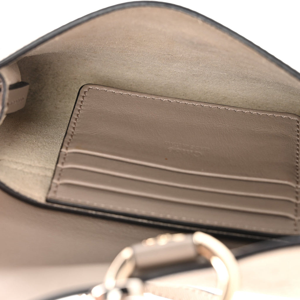 Suede Calfskin Mini Faye Shoulder Bag Motty Grey