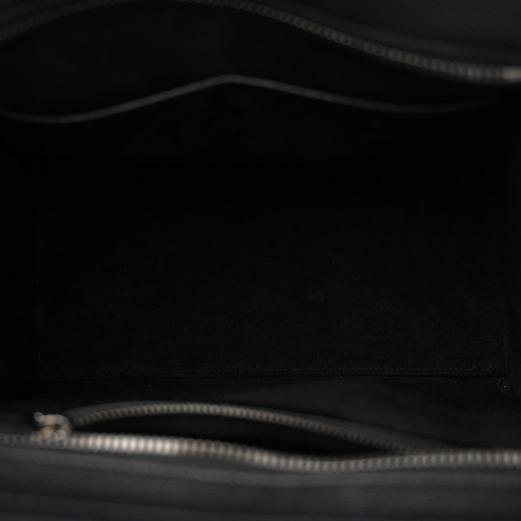 Drummed Calfskin Micro Luggage Black