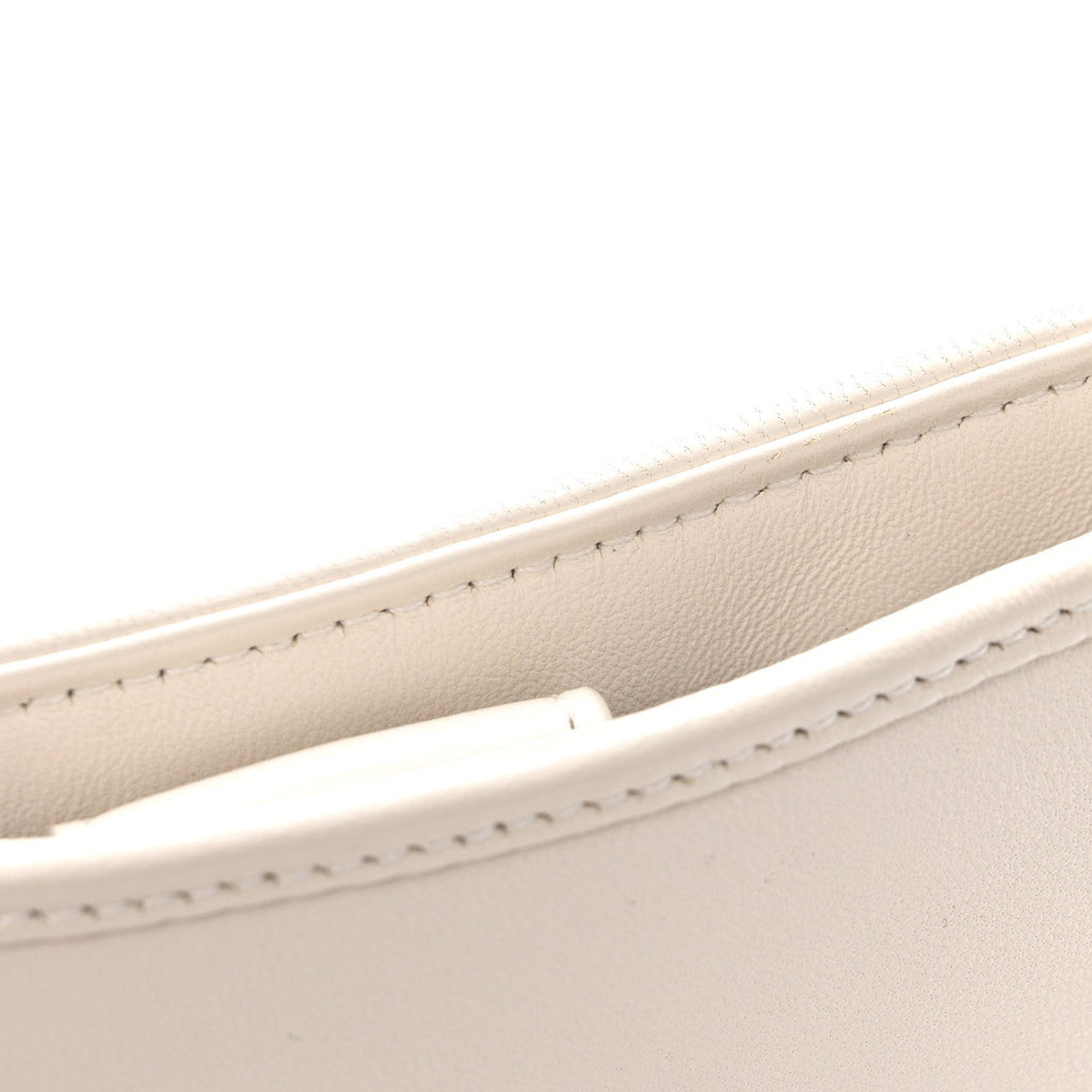 Calfskin Horsebit Slim Shoulder Bag White