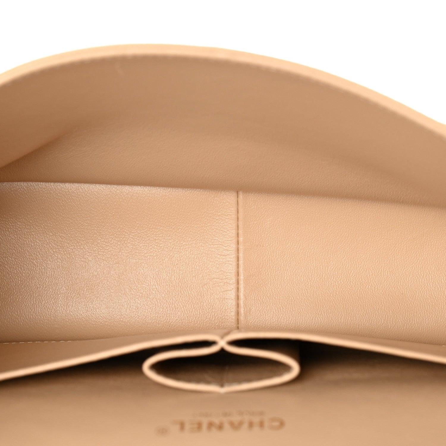 Caviar Quilted Jumbo Double Flap Light Beige
