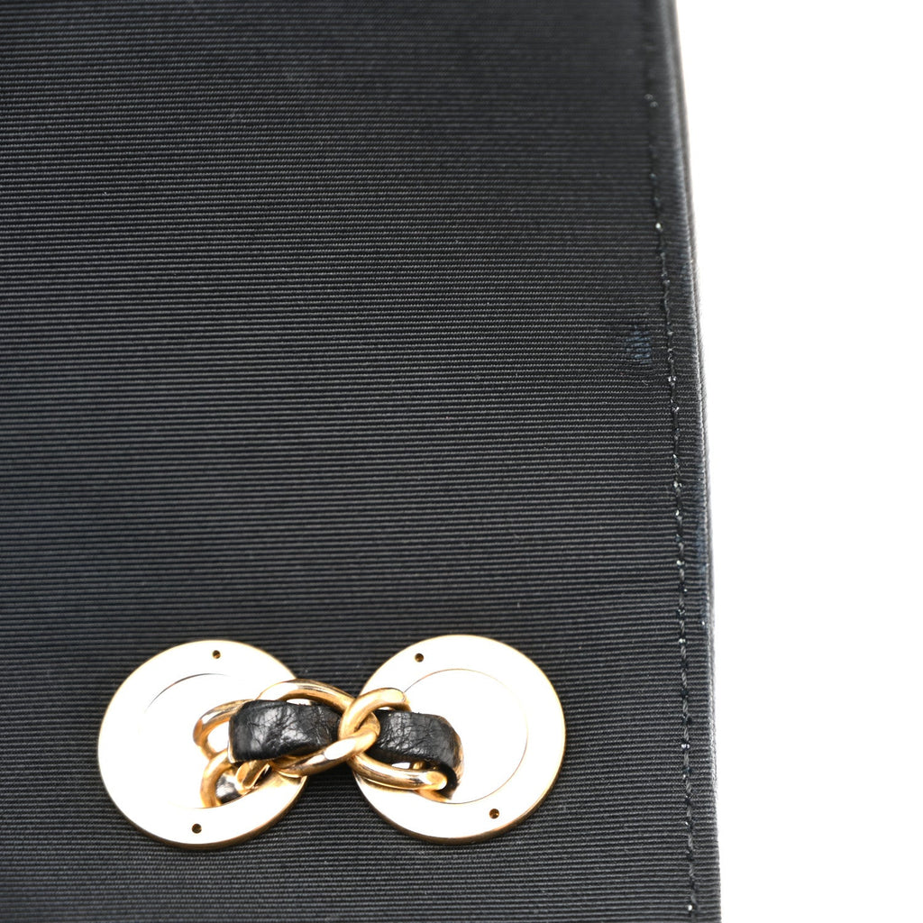 Lambskin Quilted Medium Elegant CC Flap Navy Black