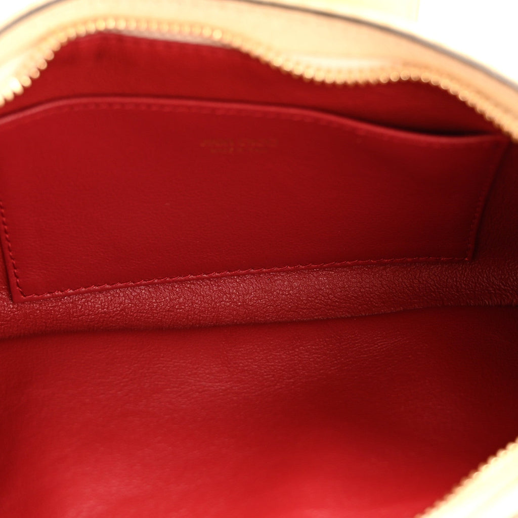 Elaphe Snakeskin Printed Bar Slim Clutch Buttermilk