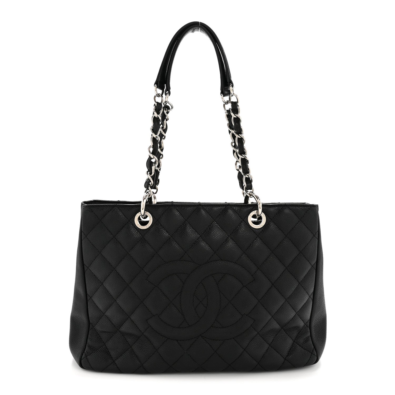 Caviar Quilted Grand Shopping Tote GST Black