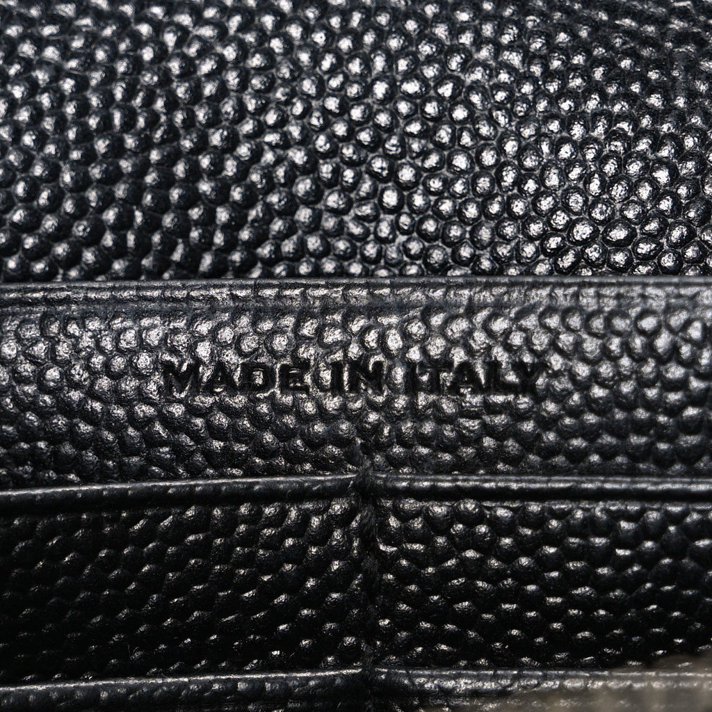 Grain De Poudre Matelasse Chevron Monogram Chain Wallet Black