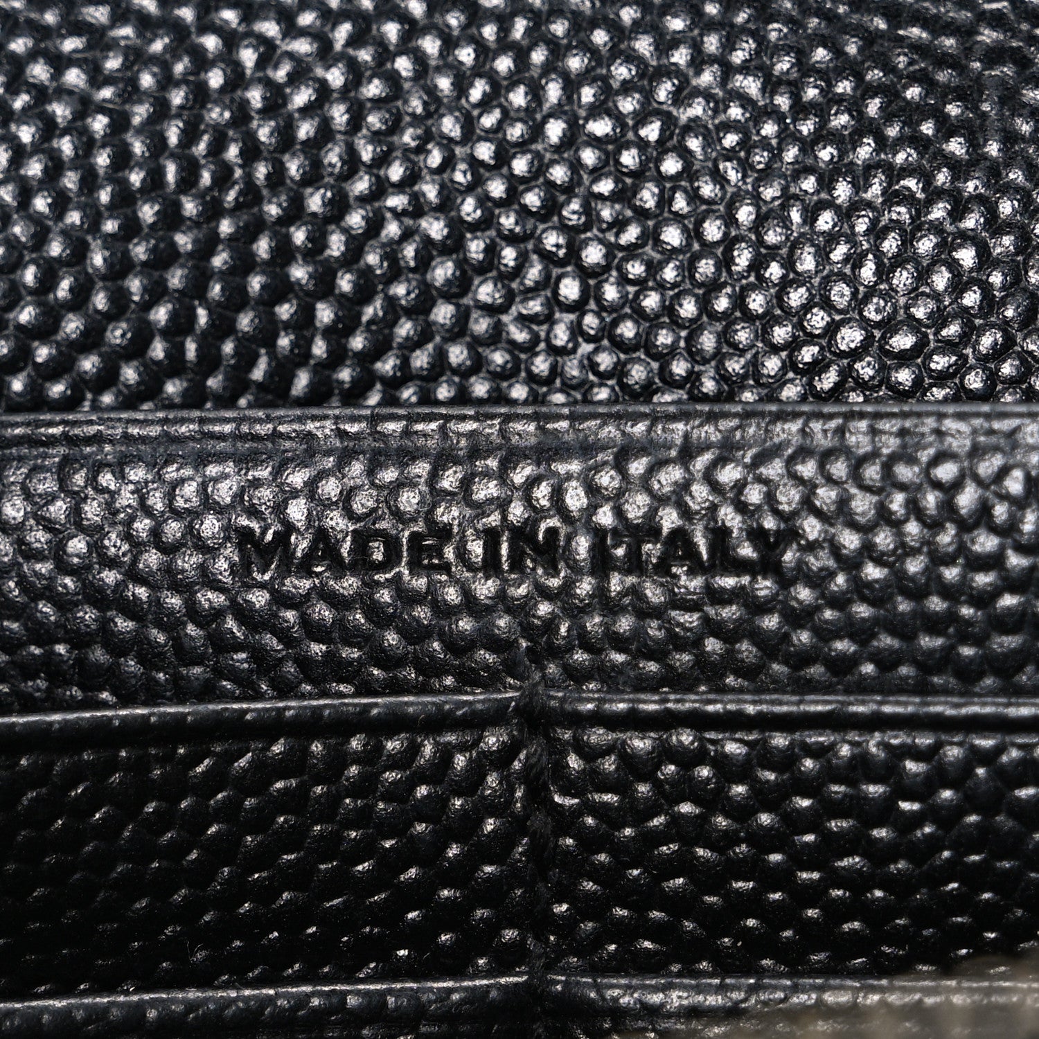 Grain De Poudre Matelasse Chevron Monogram Chain Wallet Black