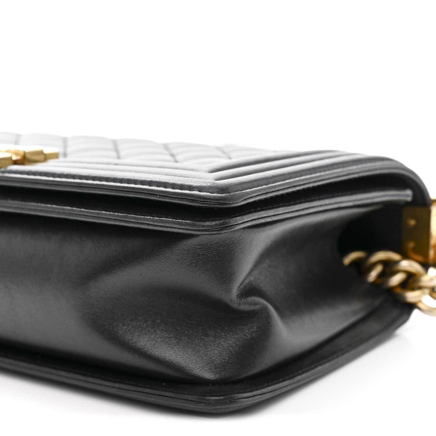 Lambskin Quilted Medium Boy Flap Black