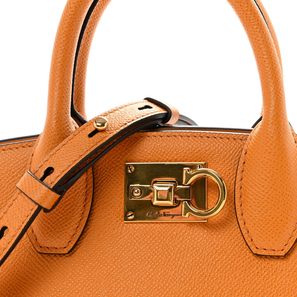 Hammered Calfskin Small The Studio Box Bag  Olivello