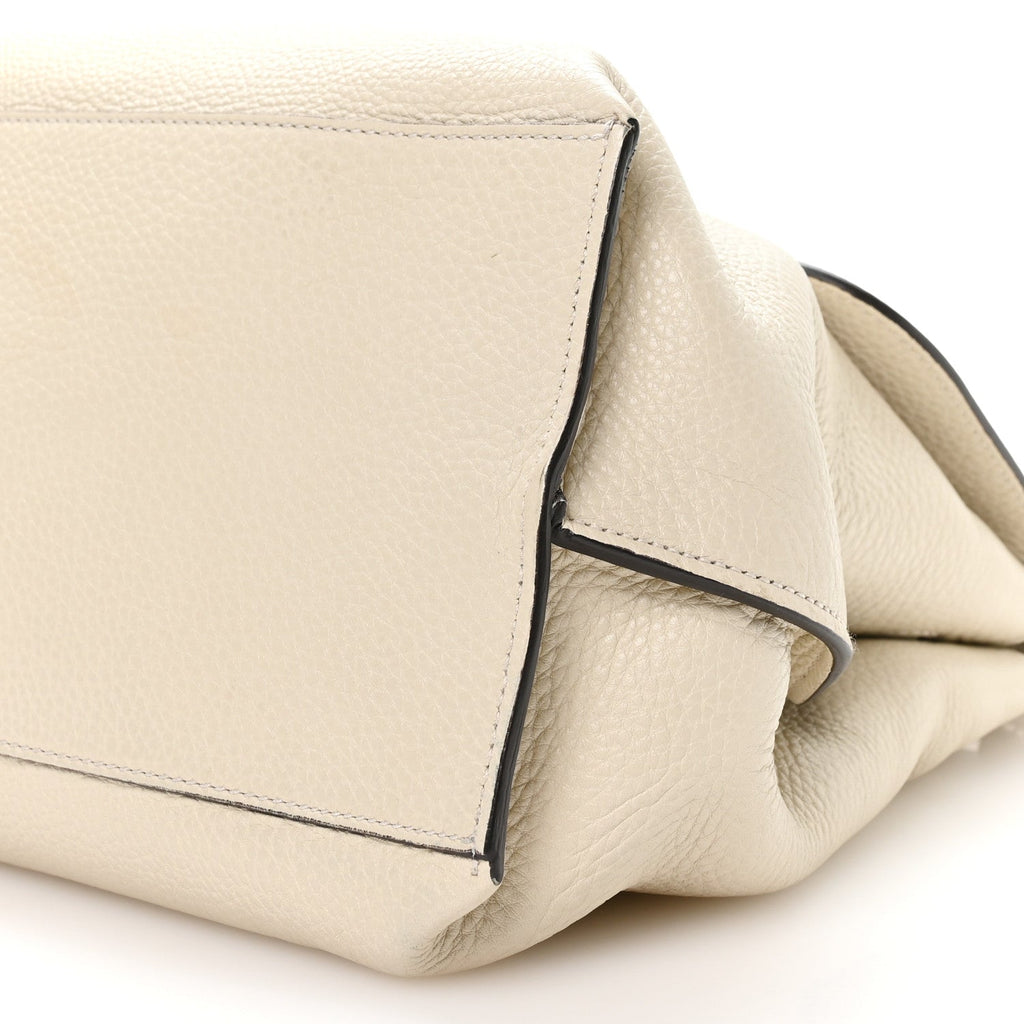 Cellarius Calfskin Large Bamboo Daily Top Handle Bag Mystic White