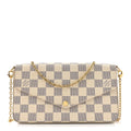 Damier Azur Pochette Felicie Chain Wallet Rose Ballerine