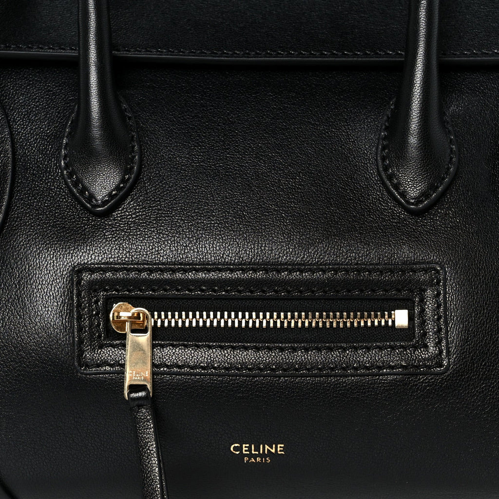 Supple Shiny Lambskin Little New Luggage Black