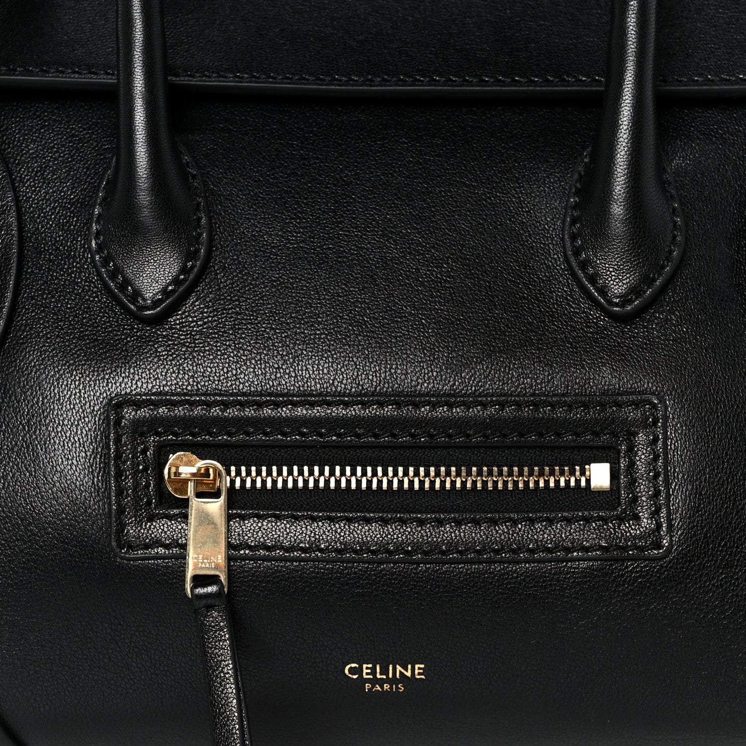 Supple Shiny Lambskin Little New Luggage Black