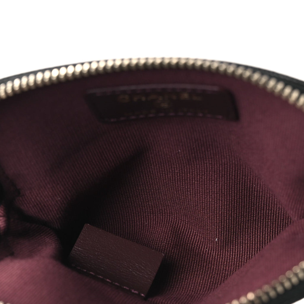 Caviar Quilted Zip  Holder Wallet Black