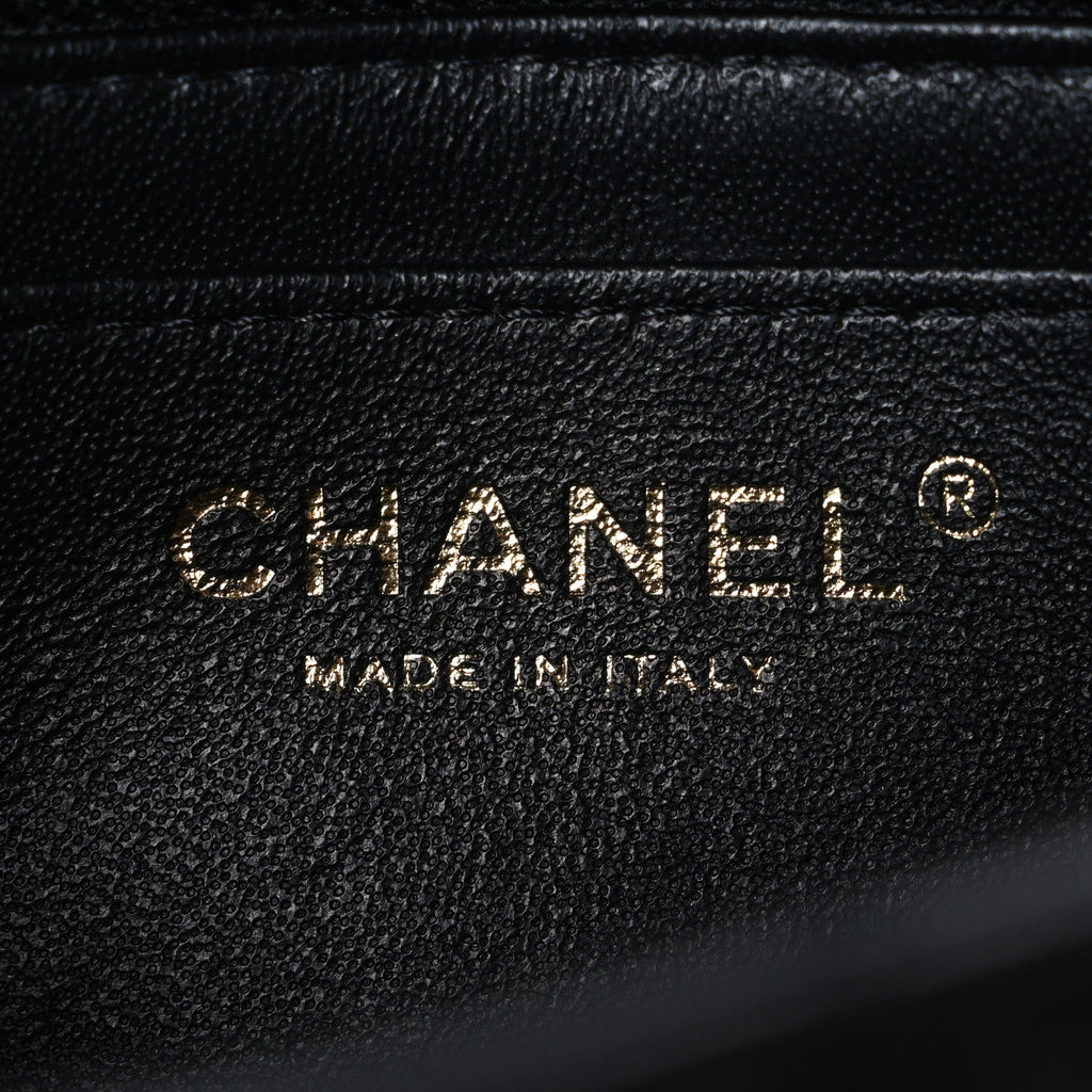 Lambskin Quilted Mini Rectangular Flap Black