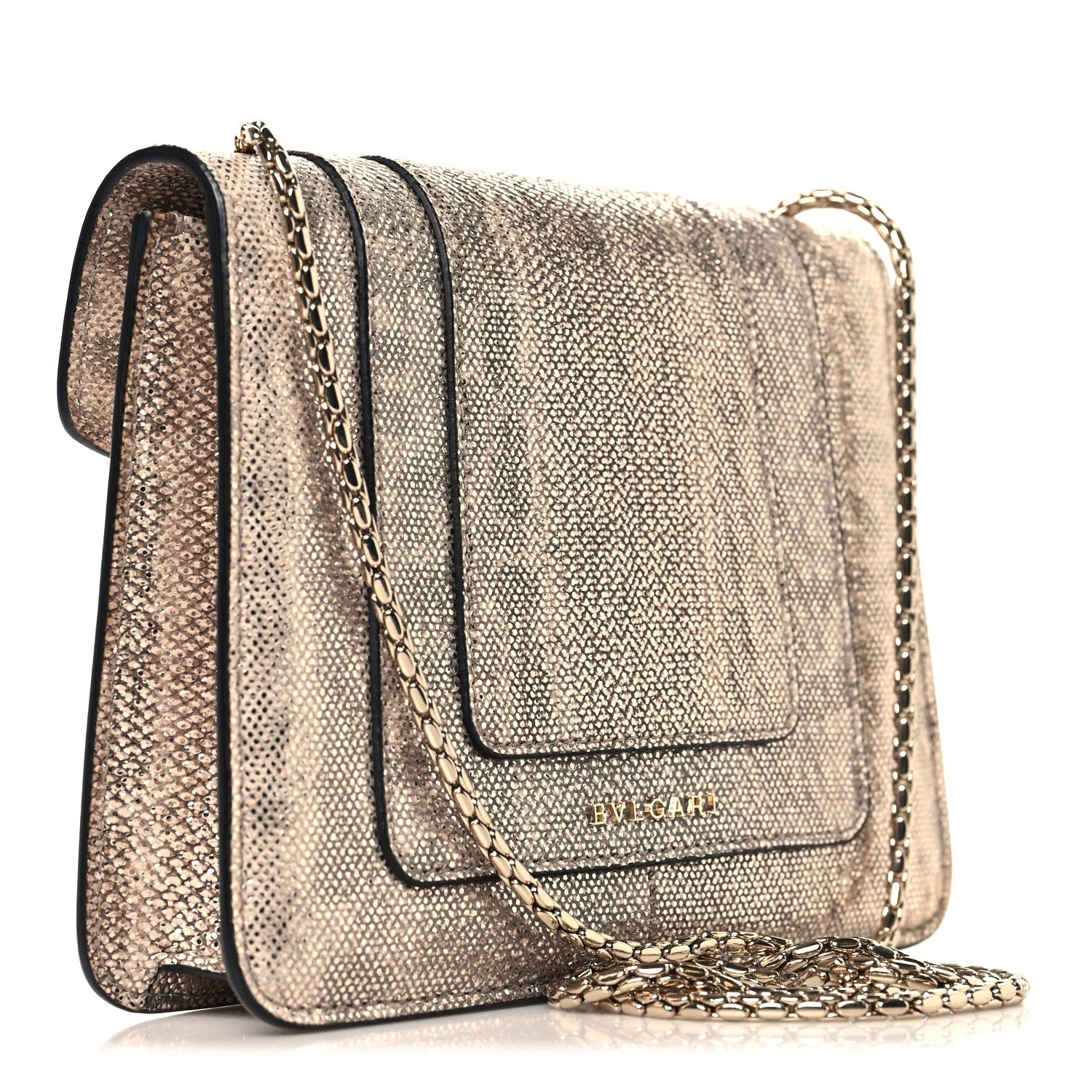 Metallic Karung Serpenti Forever Top Handle Gold