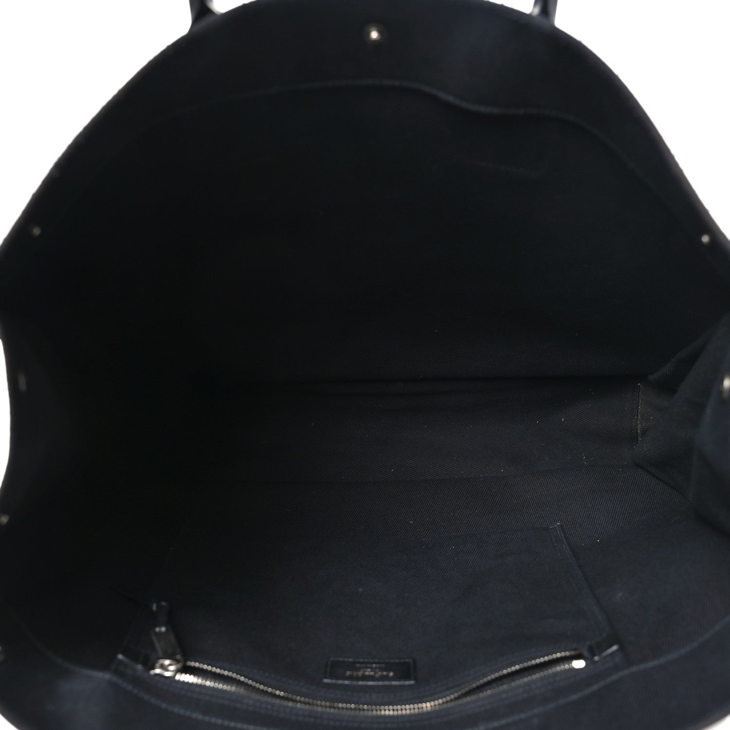 Linen Calfskin Rive Gauche Tote Black
