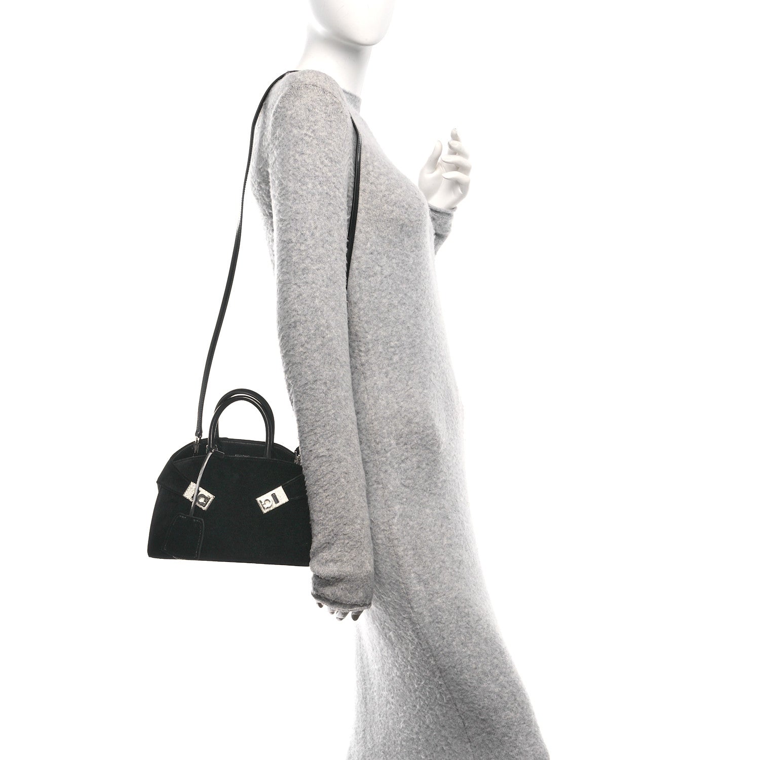 Velvet Strass XS Hug Bag Black