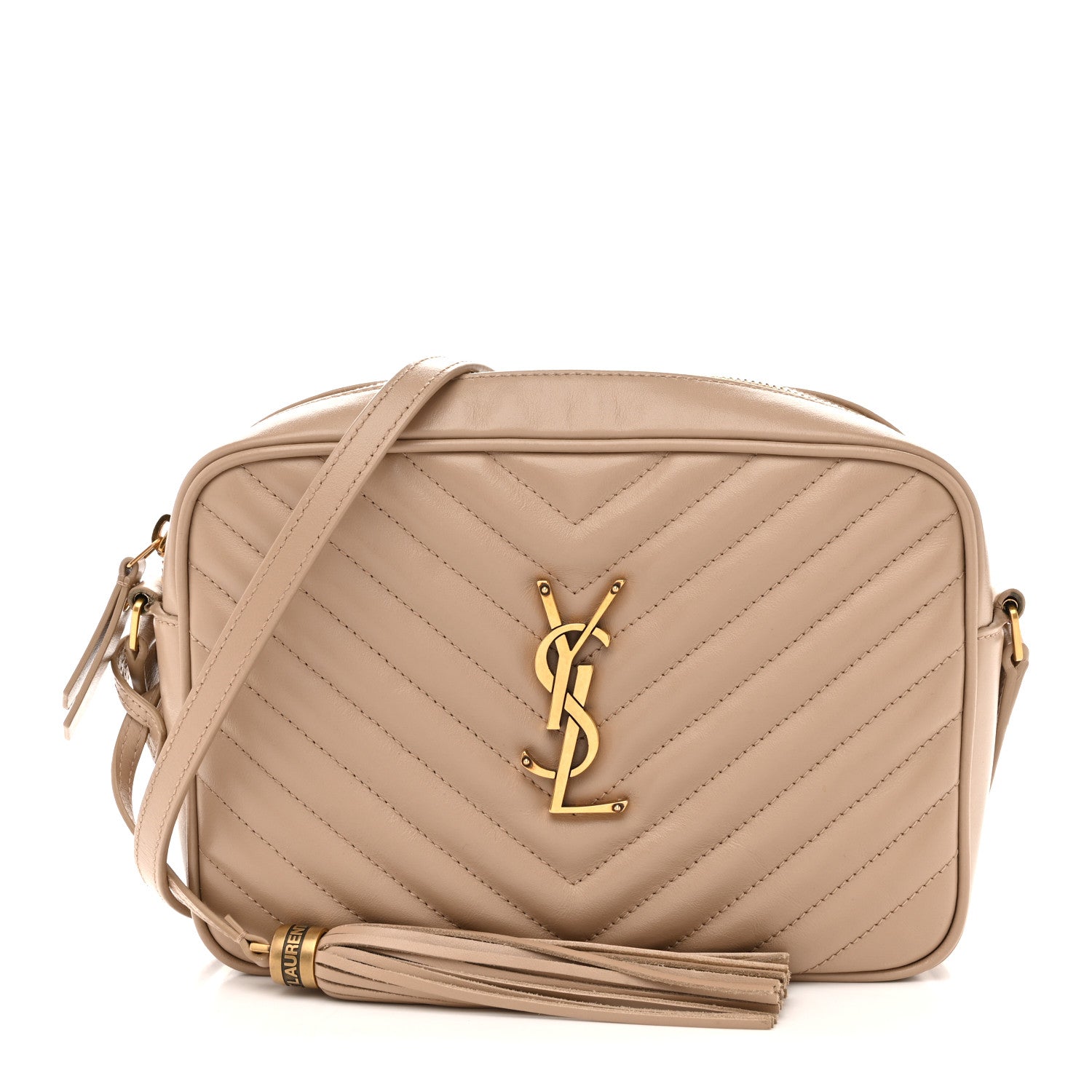 Calfskin Matelasse Monogram Lou Camera Bag Dark Beige